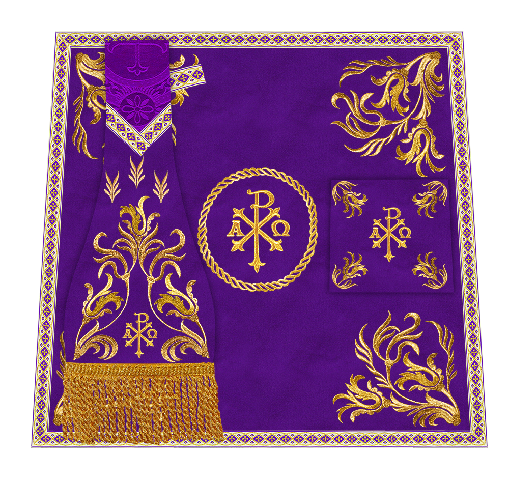 Mass Set Vestment with Embroidered Motif