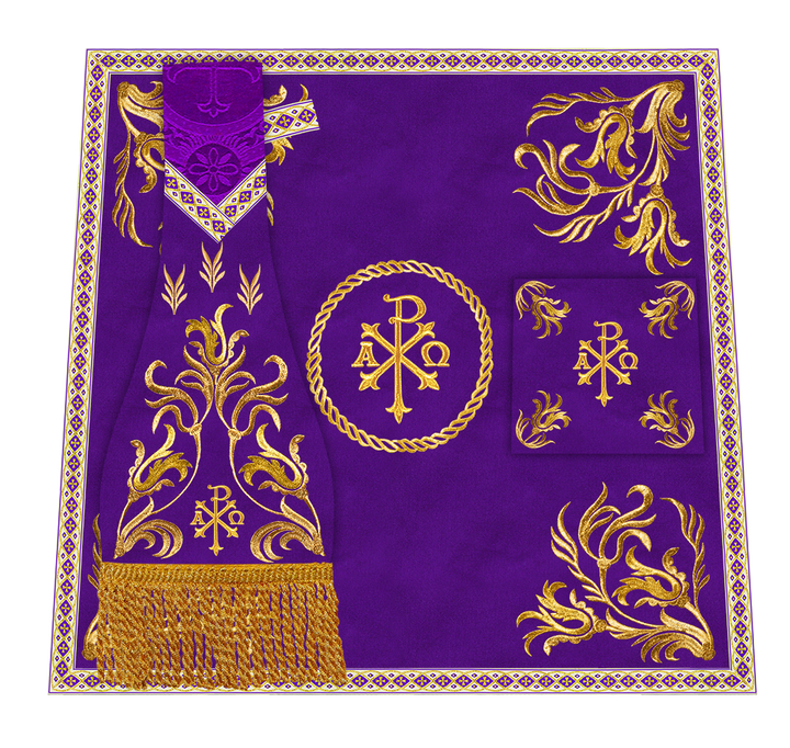 Mass Set Vestment with Embroidered Motif