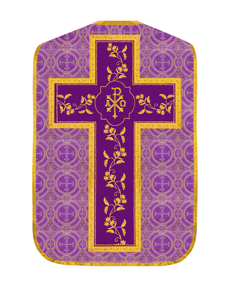 Elegant Roman chasuble vestment - Floral collection