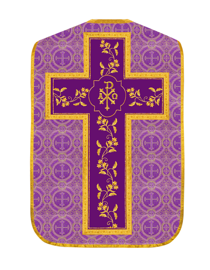 Elegant Roman chasuble vestment - Floral collection