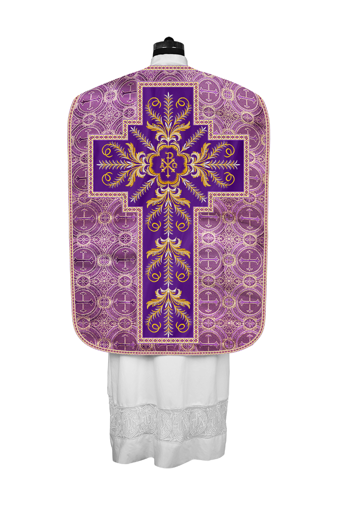 Roman Chasuble Vestment with Detailed Orphrey