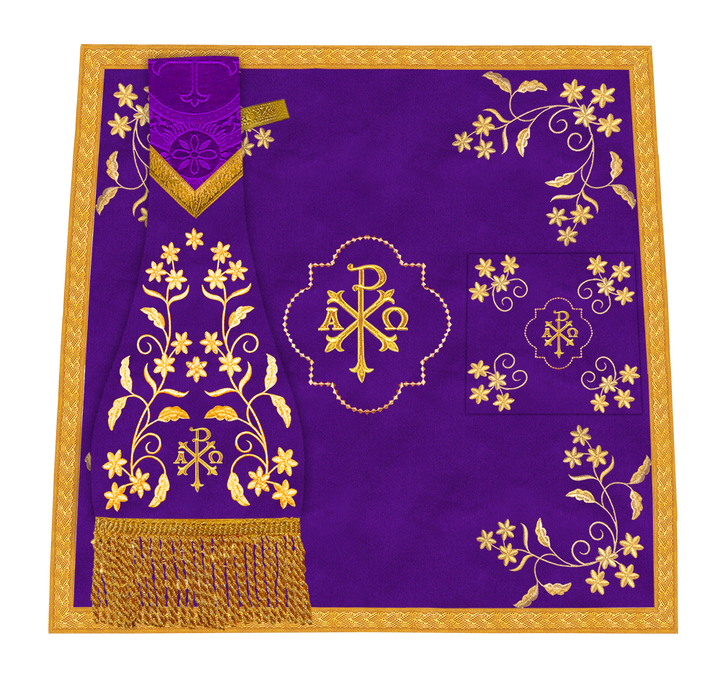 Beautiful mass set with golden embroidery - Floral collection