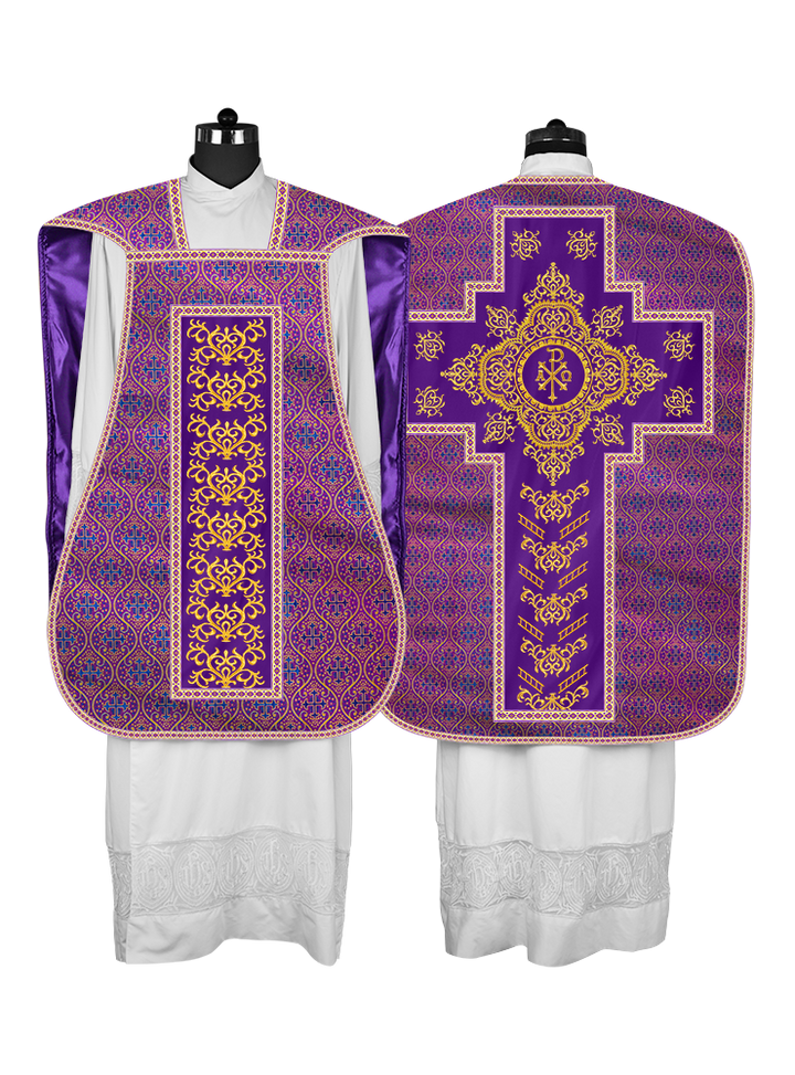 Traditional Fiddleback Vestments with Motifs and Trims