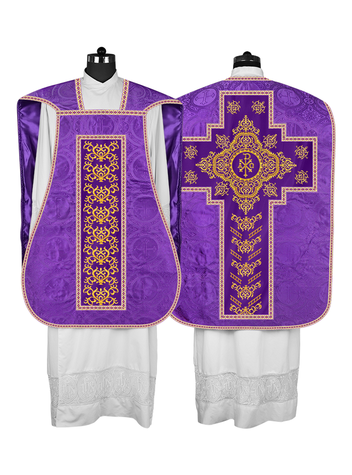 Traditional Fiddleback Vestments with Motifs and Trims