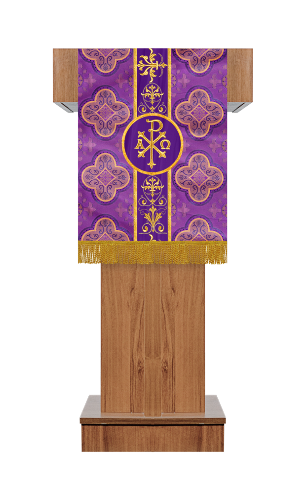 PULPIT/LECTERN WITH EMBROIDERED TRIM