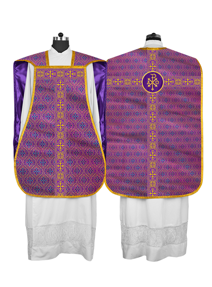 Fiddleback Vestment with Motif and Woven Braided Trims