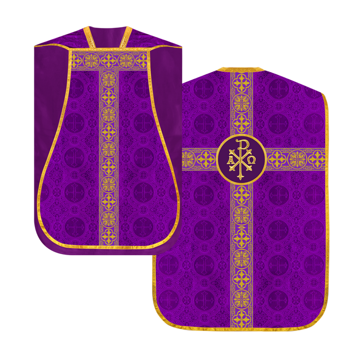 Fiddleback Vestment with Motif and Woven Braided Trims