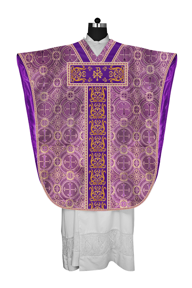 BORROMEAN CHASUBLE VESTMENT ENHANCED WITH MOTIFS AND TRIMS