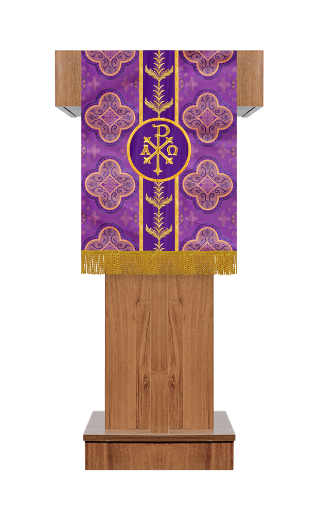 PULPIT/LECTERN WITH ADORNED WOVEN BRAID