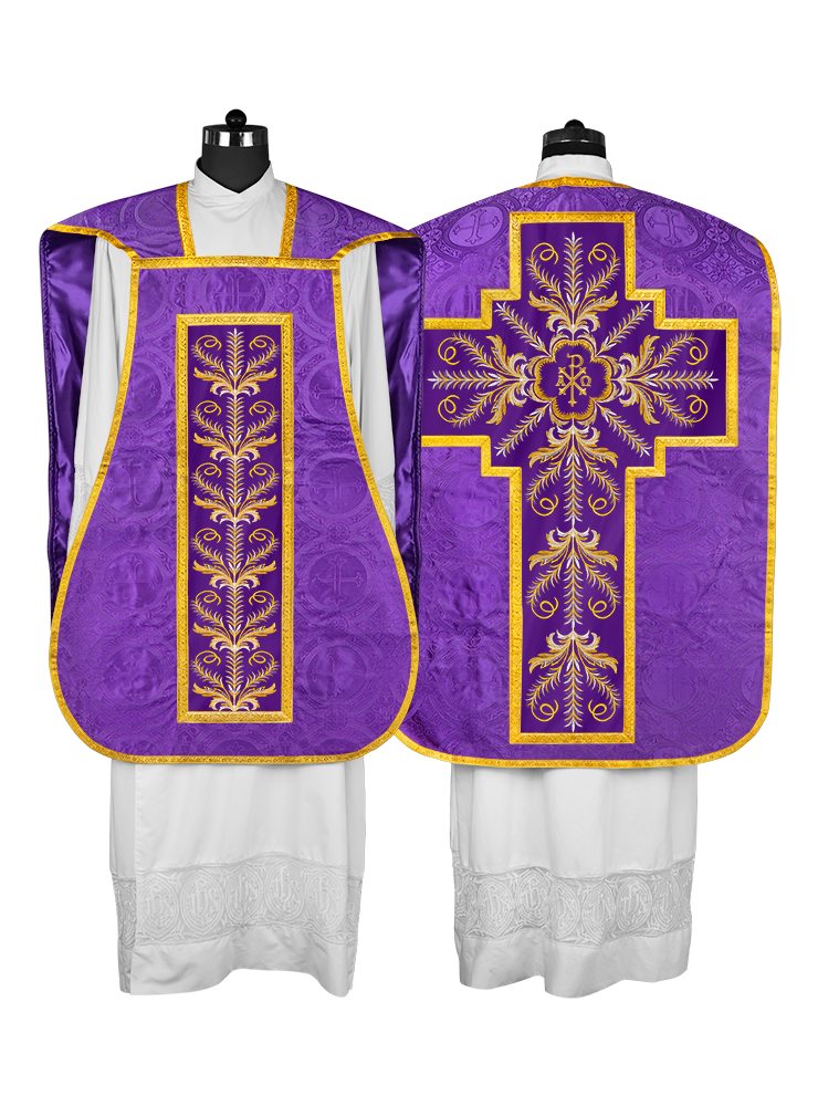 Chasuble Roman Fiddleback Vestment - Sanctus Collection