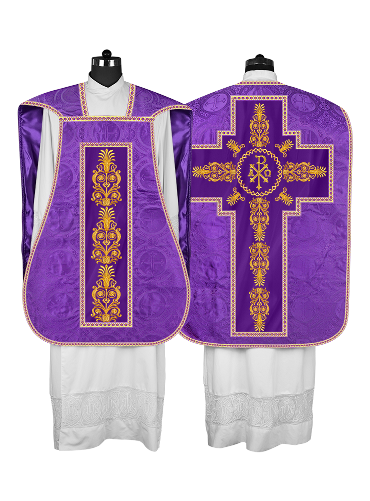 Roman Chasuble Vestments Adorned with Trims