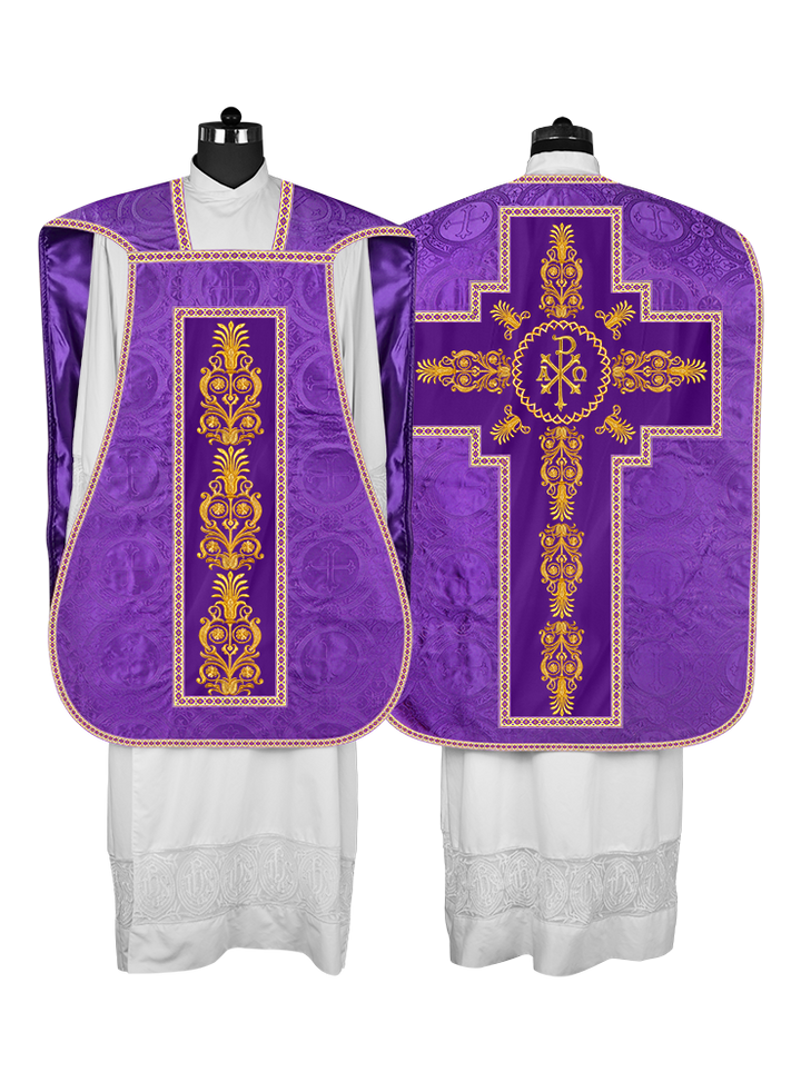 Roman Chasuble Vestments Adorned with Trims