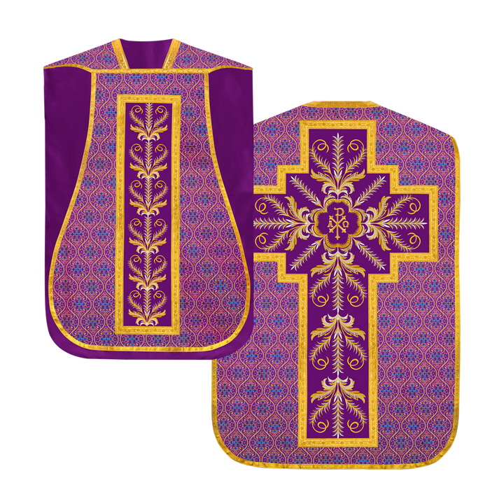 Set of Four Roman Chasuble with liturgical motifs