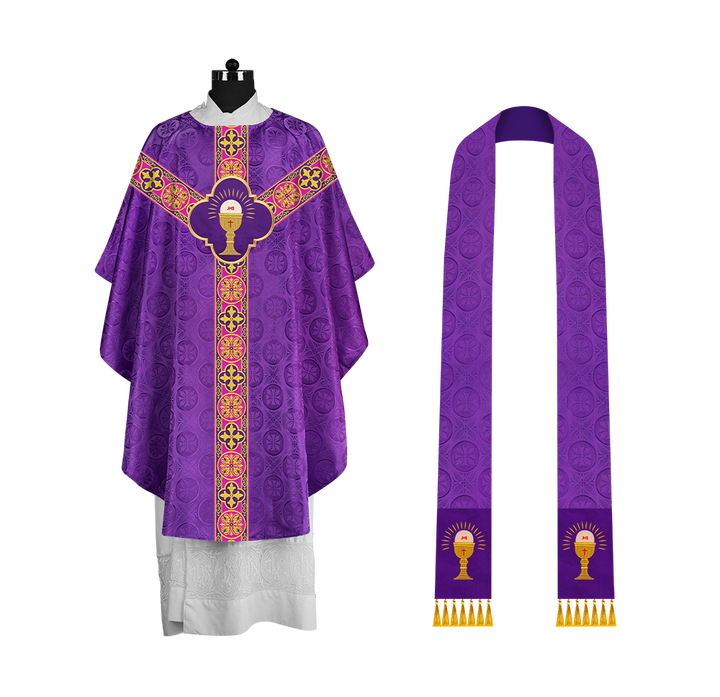 Gothic Chasuble with Y-type Designer Orphrey and Motif
