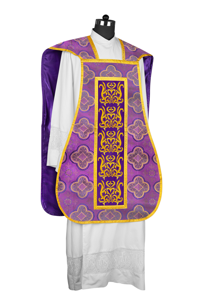Fiddleback vestment with golden orphrey - Spiritus Collection