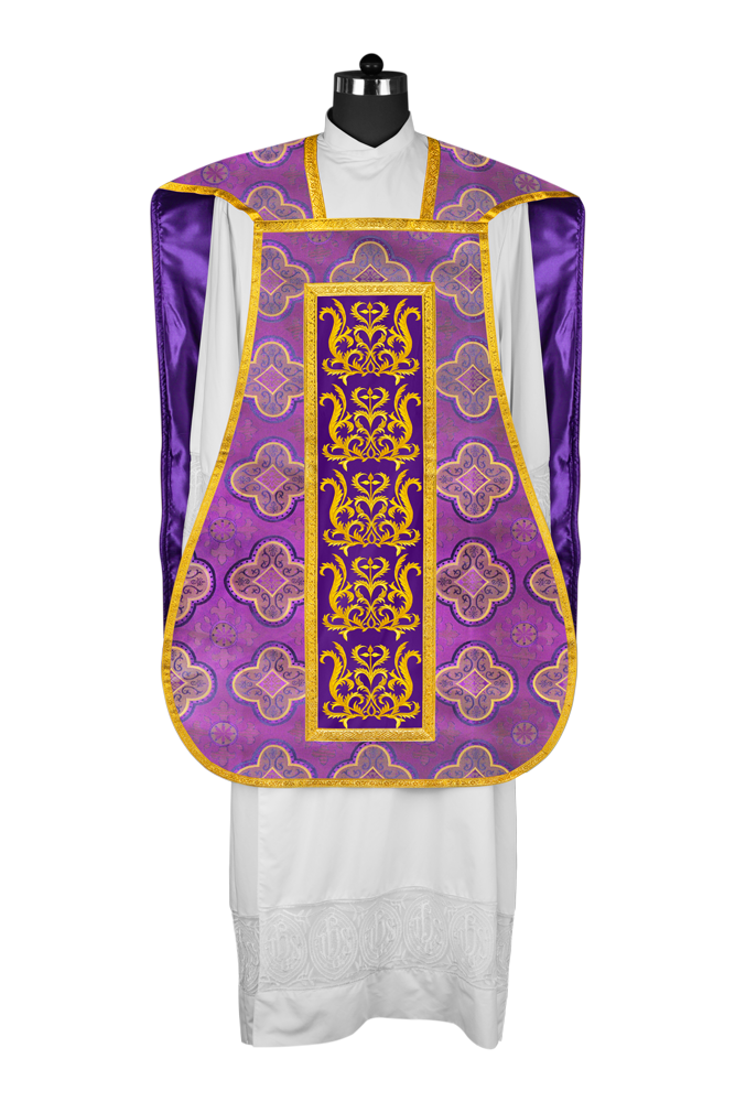 Fiddleback vestment with golden orphrey - Spiritus Collection