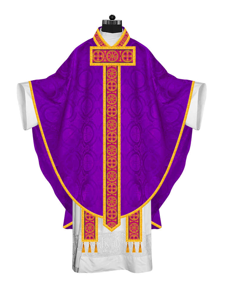 Gothic Chasuble Vestment with Braided Orphrey