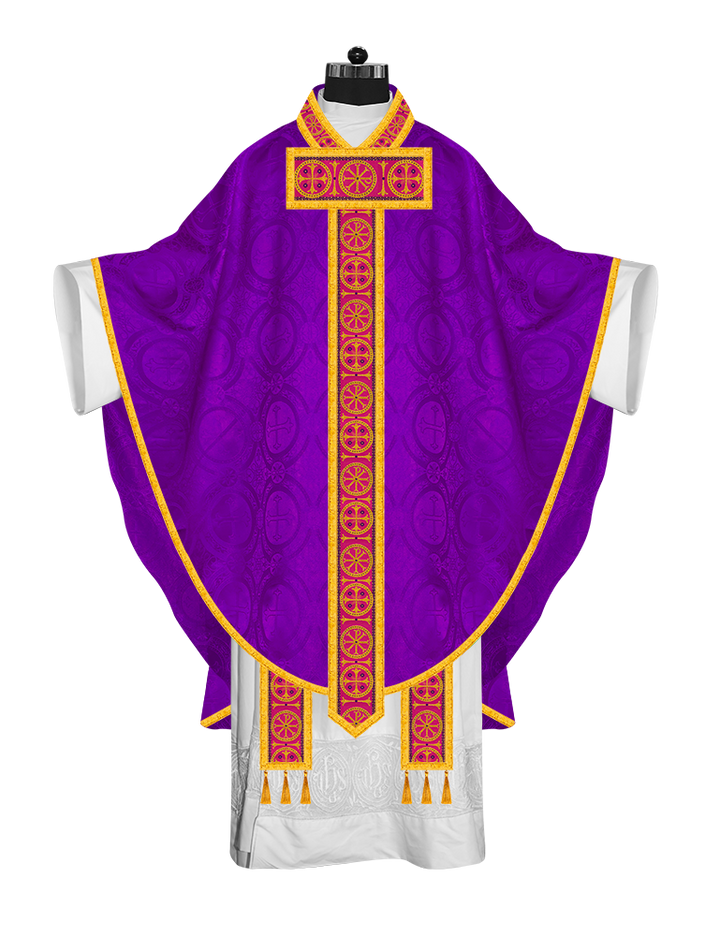 Gothic Chasuble Vestment with Braided Orphrey