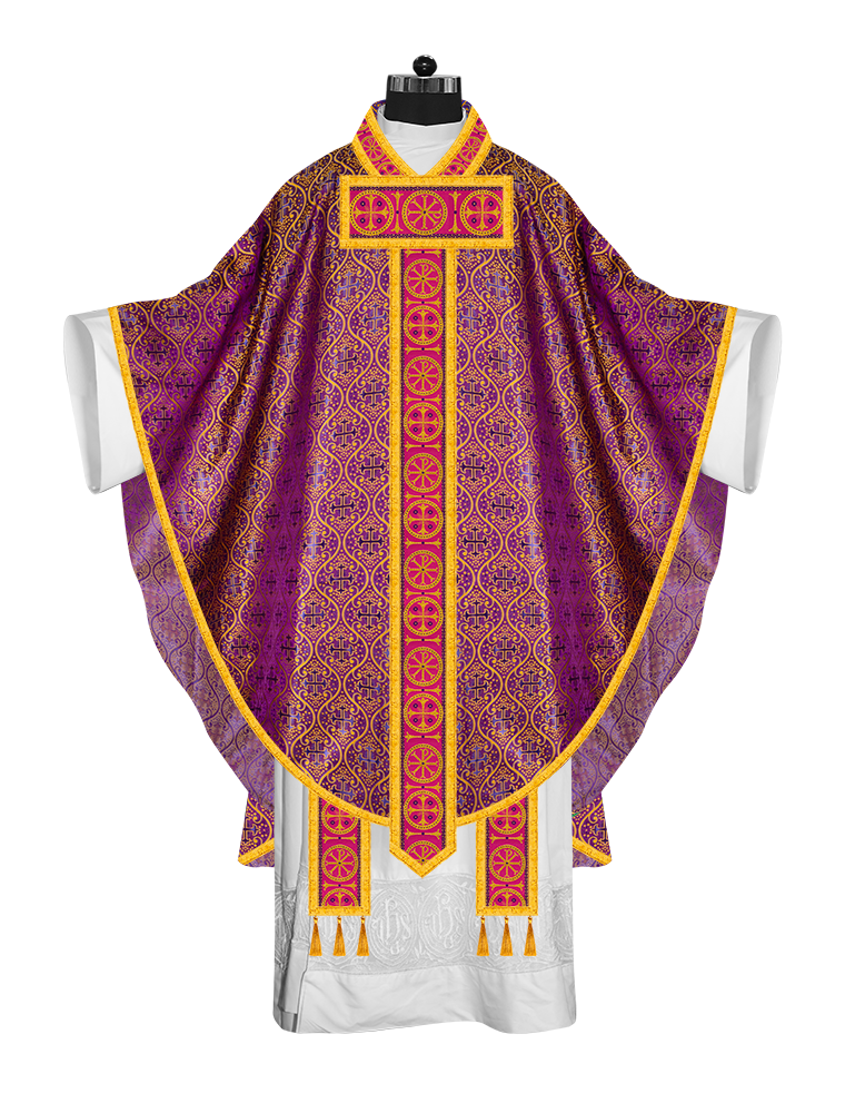 Gothic Chasuble Vestment with Braided Orphrey