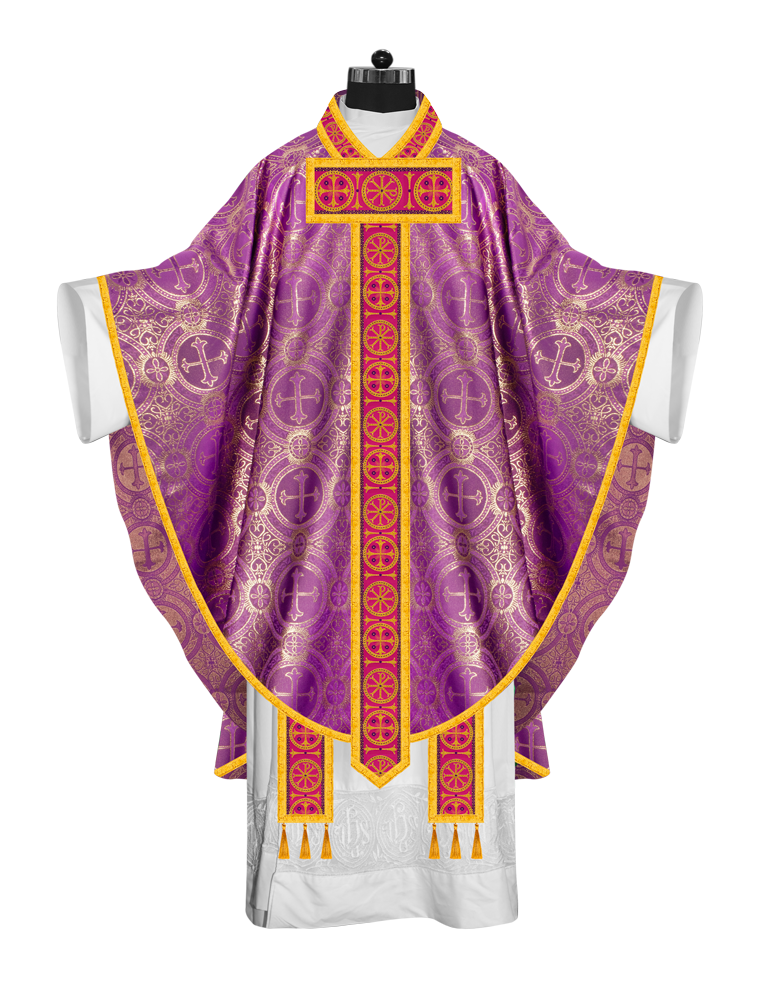 Gothic Chasuble Vestment with Braided Orphrey