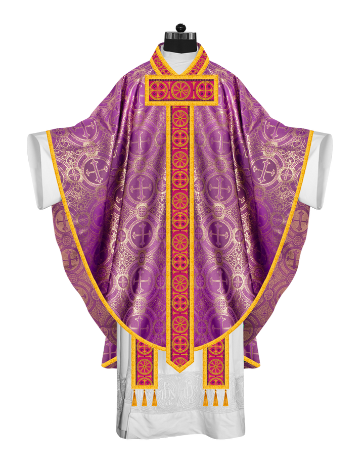 Gothic Chasuble Vestment with Braided Orphrey