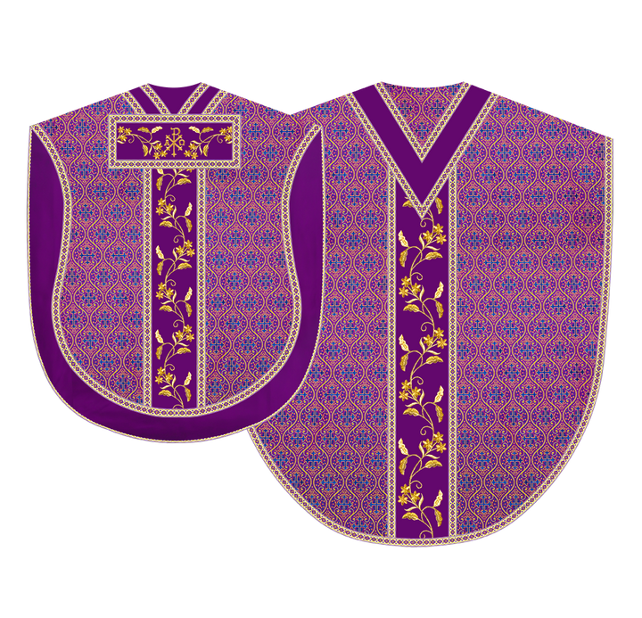 Borromean chasuble vestment ornated with floral design and trims