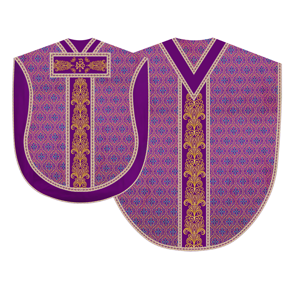 SPIRITUAL BORROMEAN CHASUBLE WITH Y TYPE ORPHREY AND TRIMS