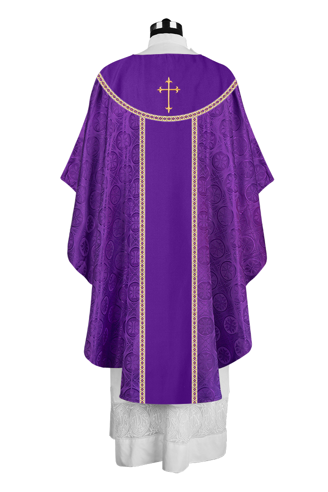Ornate Gothic Chasuble with embroidered Cross Motif
