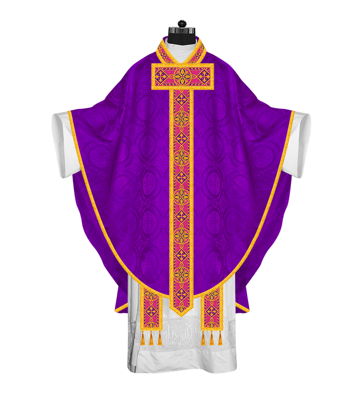 Gothic Chasuble Vestment with Braided Orphrey