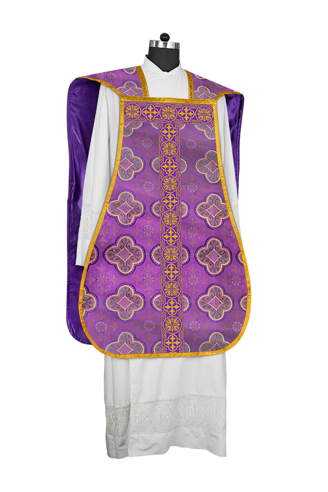 Roman Chasuble Fiddleback with Braided Trims