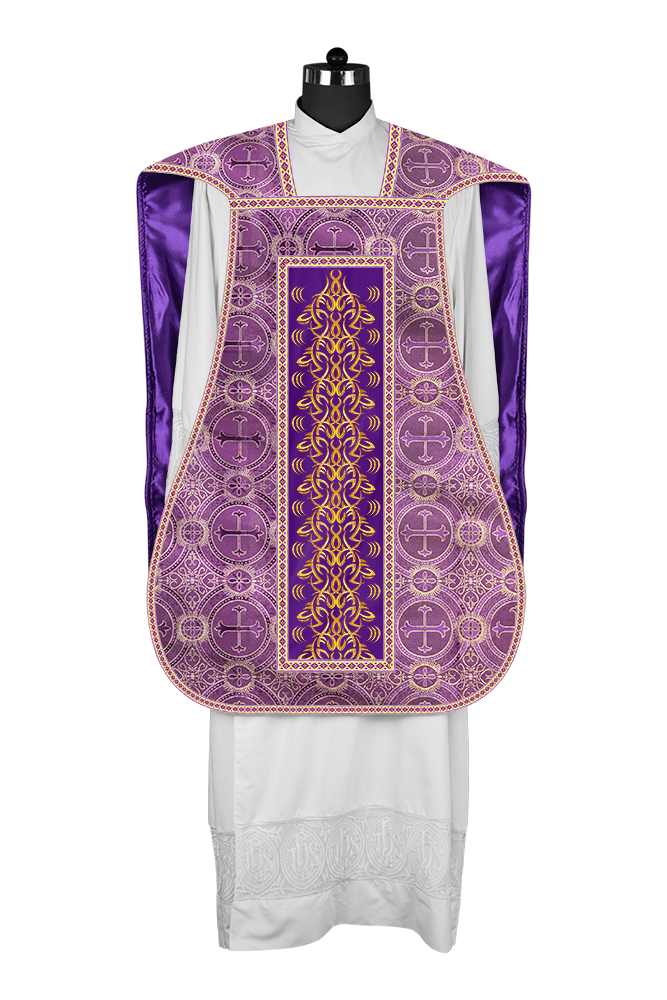 Roman Chasuble Vestments Adorned with Trims