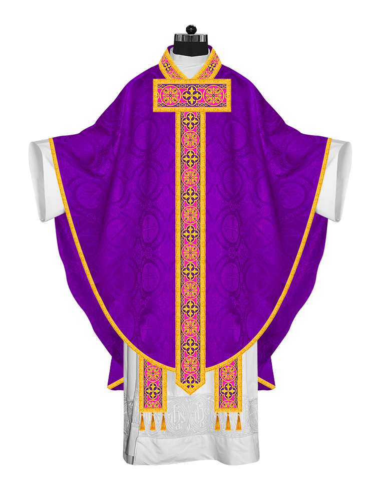 Gothic Chasuble Vestment with Braided Orphrey