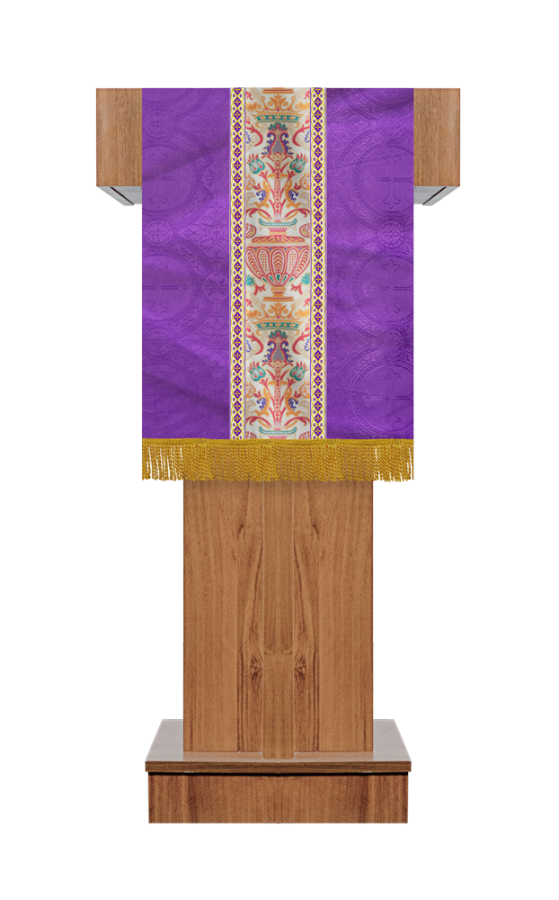 PULPIT/LECTERN WITH TAPESTRY AND TRIMS
