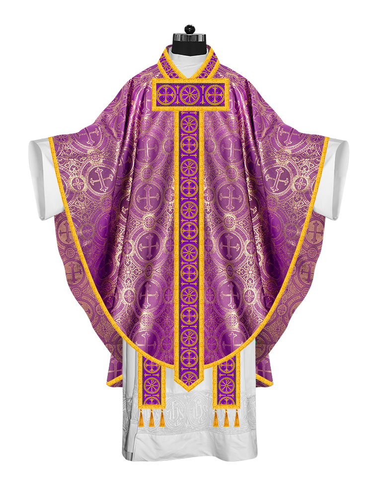 Gothic Chasuble with Delicate Pax Lace