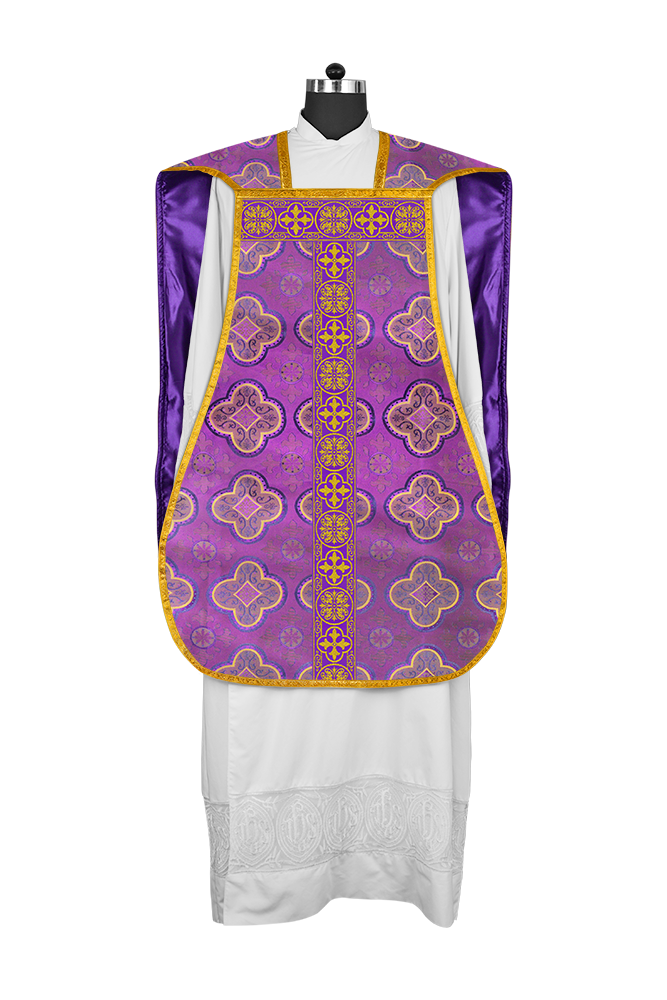 Fiddleback Vestment with Motif and Woven Braided Trims