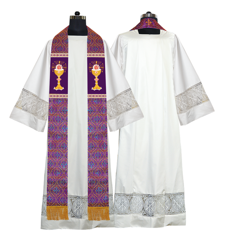 Liturgical Chalice with IHS Embroidered Stole