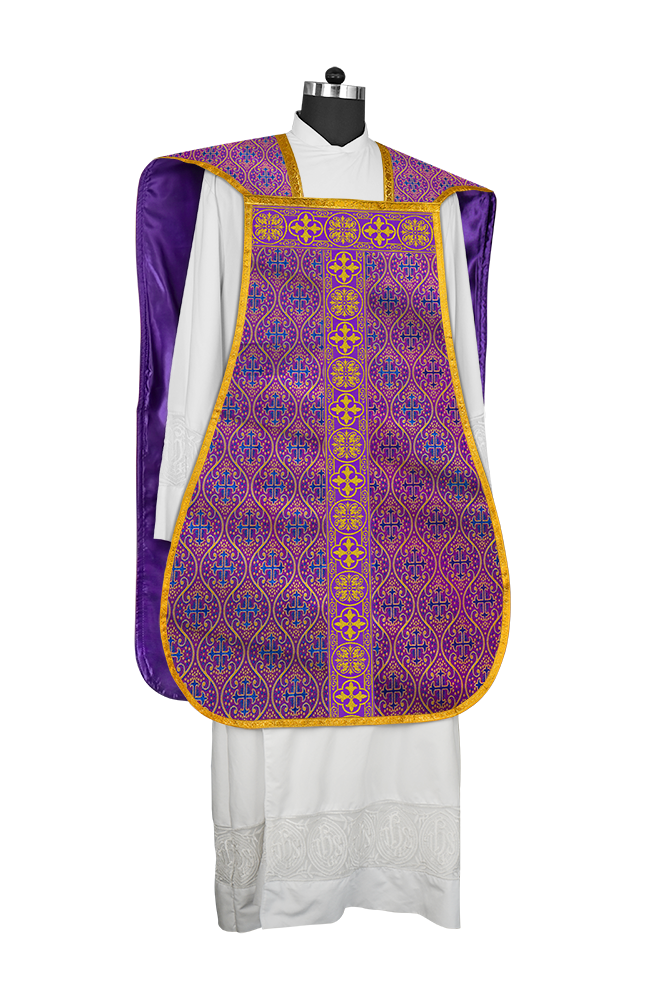 Roman Chasuble Fiddleback with Braided Trims