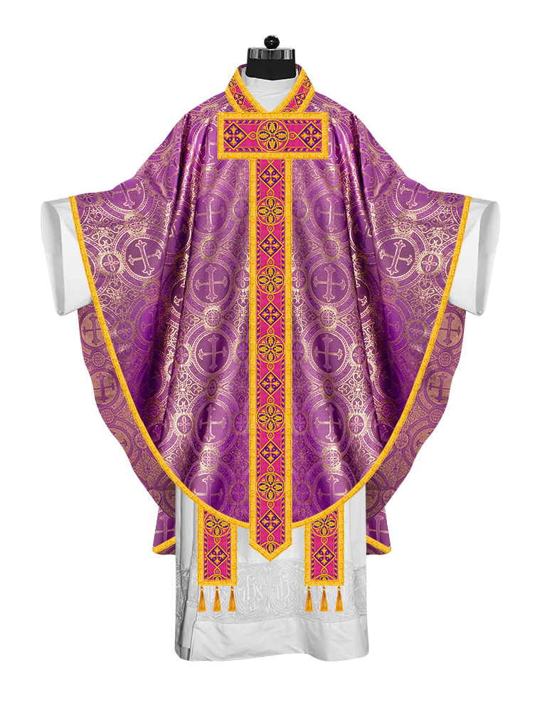 Gothic Chasuble Vestment with Braided Orphrey