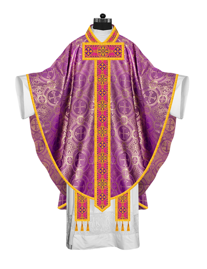 Gothic Chasuble Vestment with Braided Orphrey