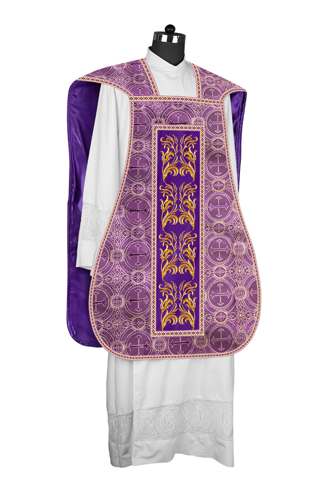 Roman Chasuble Vestment  with Woven Braids and Trims