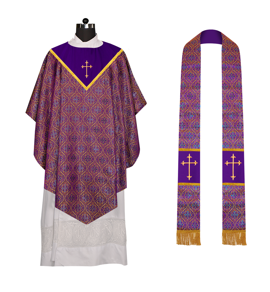 Pugin Chasuble with Adorned Orphrey