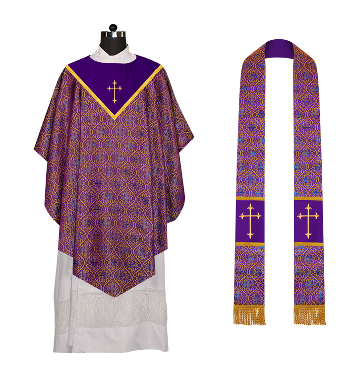 Pugin Chasuble with Adorned Orphrey