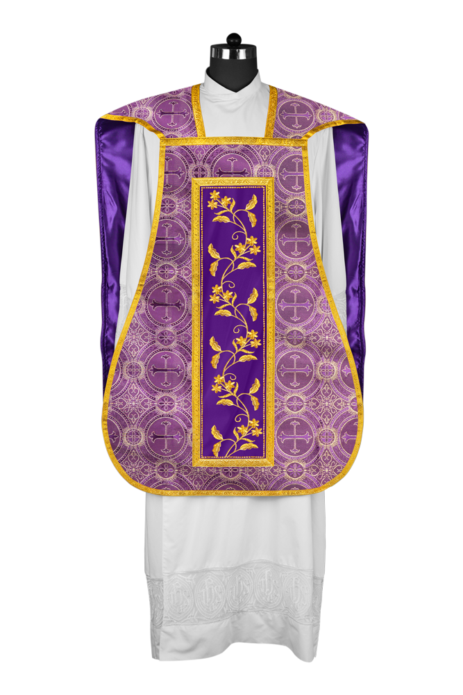 Elegant Roman chasuble vestment - Floral collection