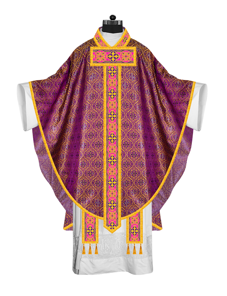 Gothic Chasuble Vestment with Braided Orphrey