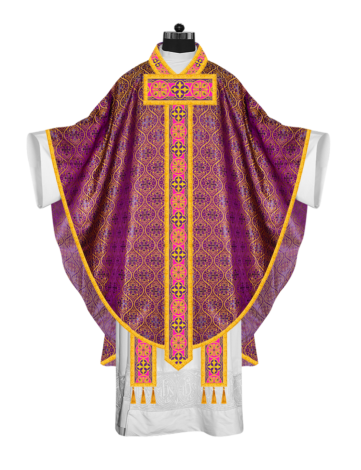 Gothic Chasuble Vestment with Braided Orphrey