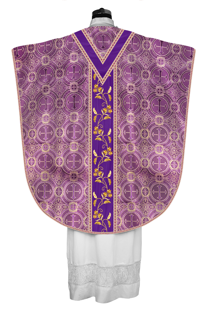Borromean chasuble vestment ornated with floral design and trims