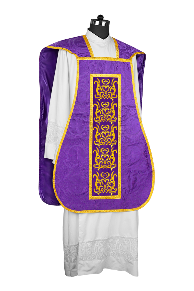 Fiddleback vestment with golden orphrey - Spiritus Collection