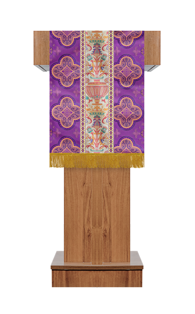 PULPIT/LECTERN WITH TAPESTRY AND TRIMS