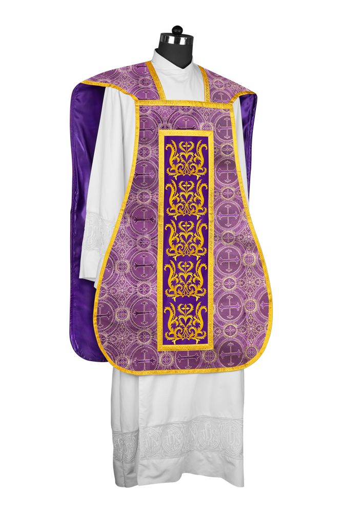 Fiddleback vestment with golden orphrey - Spiritus Collection