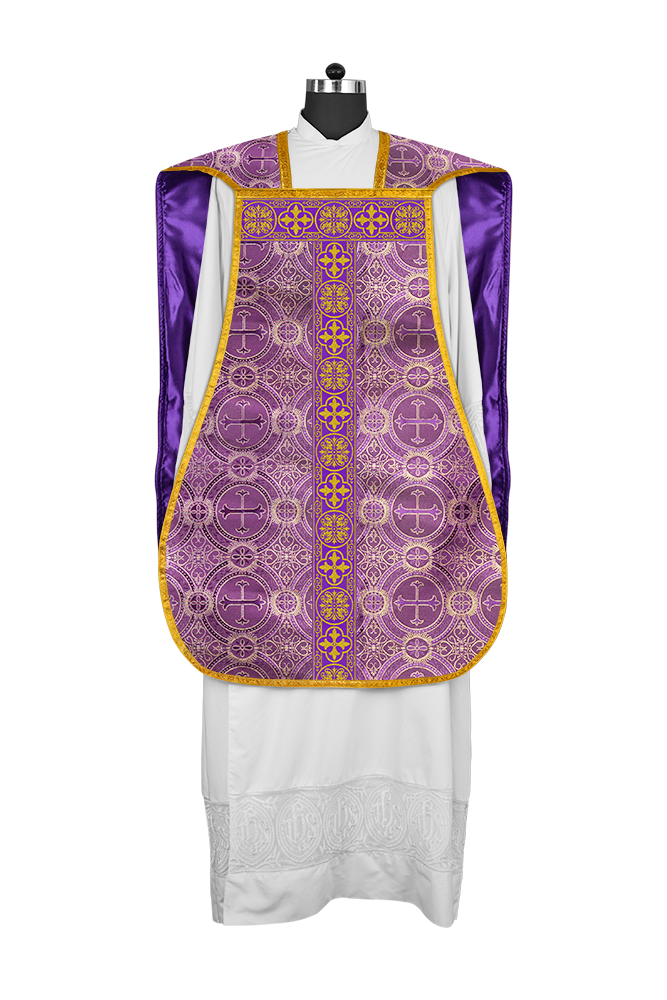 Roman Chasuble Fiddleback with Braided Trims